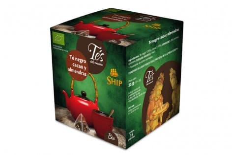 TE PIRAMIDES NEGRO CON CACAO Y ALMENDRAS