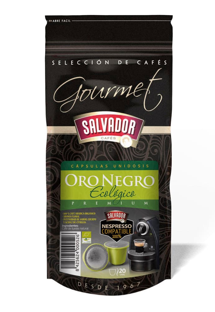 Café Oro Negro Ecológico capsulas compatibles con cafeteras Nespresso