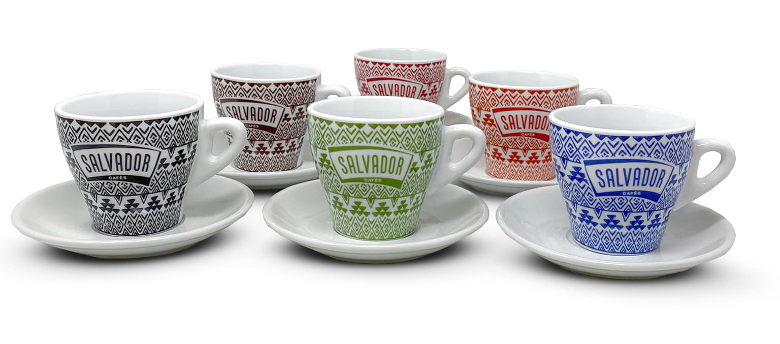 TAZA Y PLATO MODELO AZTECA